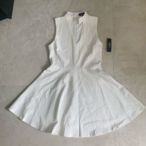 White Skater Dress with Cut-out